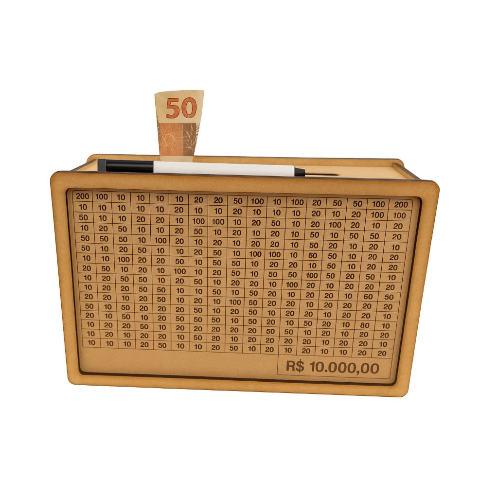 Woodbox Criativo - Cofre - Guarda Dinheiro C/ Aprendizagem