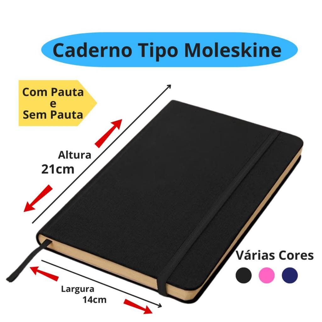 Caderno Grande Tipo Moleskine Sketchbook 21x14cm Caderneta Com Pauta e Sem Pauta