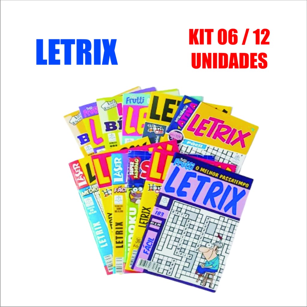 Kit com 06 / 12 / 24 - Revistas Passatempo - Caça Palavras Letrix - Sortidas