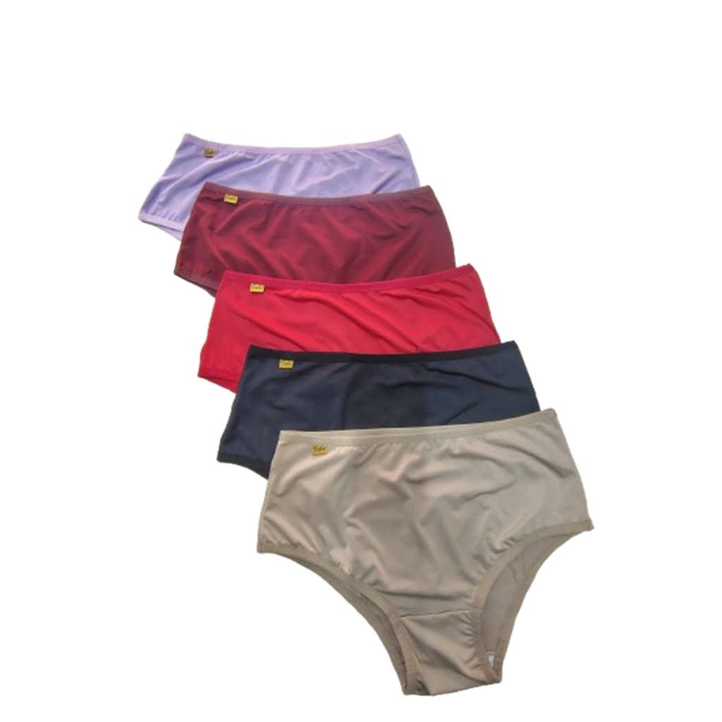 Kit 5 Calcinha Conforto  Plus Size Senhora Pós Parto Gestante Calçola Do M ao 54