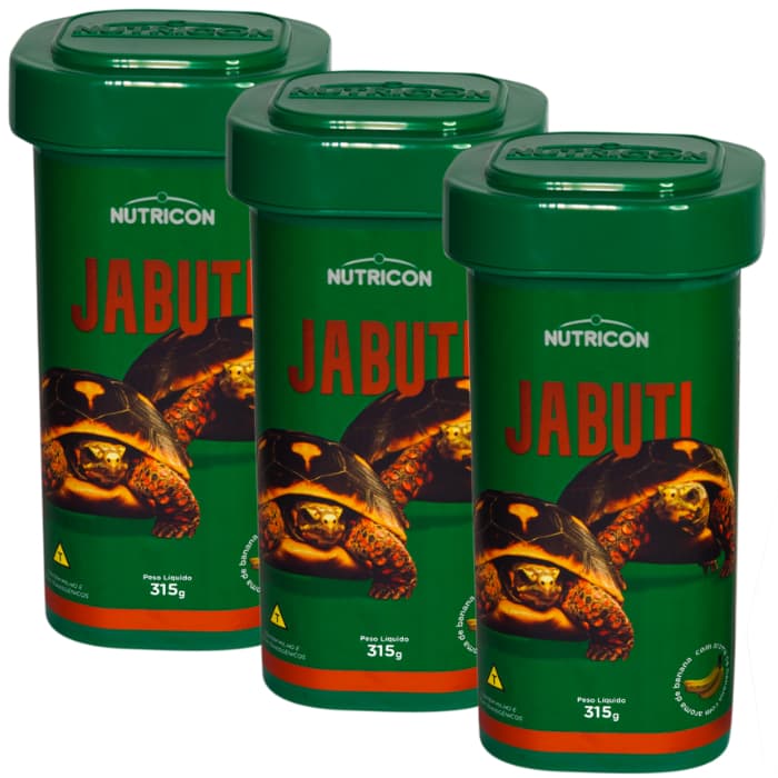 Kit 3 Unidades Ração Jabuti 315g Nutricon