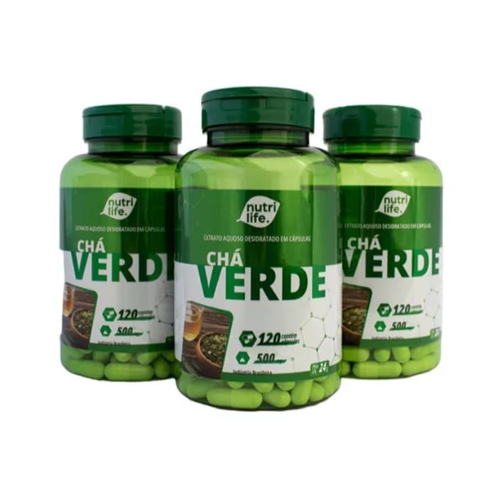 Chá Verde 100% Natural Original Encapsulado 120 Cápsulas 500Mg Ajuda na perda de Gordura