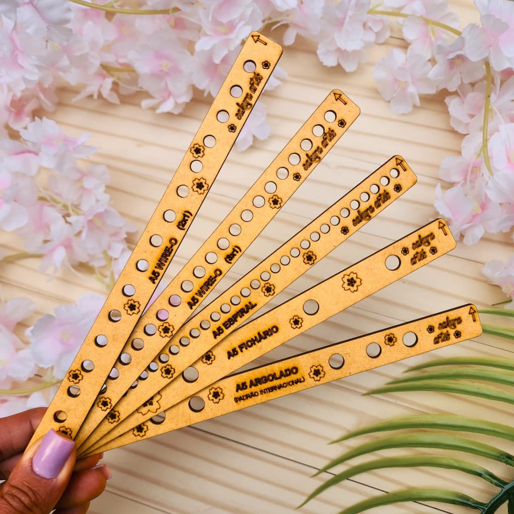 KIT de Gabaritos para Perfuração Manual - Tamanho A5 - Wire-o 2x1, Wire-o 3x1, Espiral, Fichário, Argolado