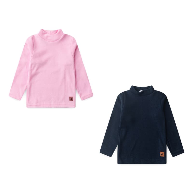 Kit 2 Blusas Infantil Gola Alta – Tamanhos 4, 6 e 8 - Leve mais por menos – Cores Sortidas Modelo Masculino e Feminino