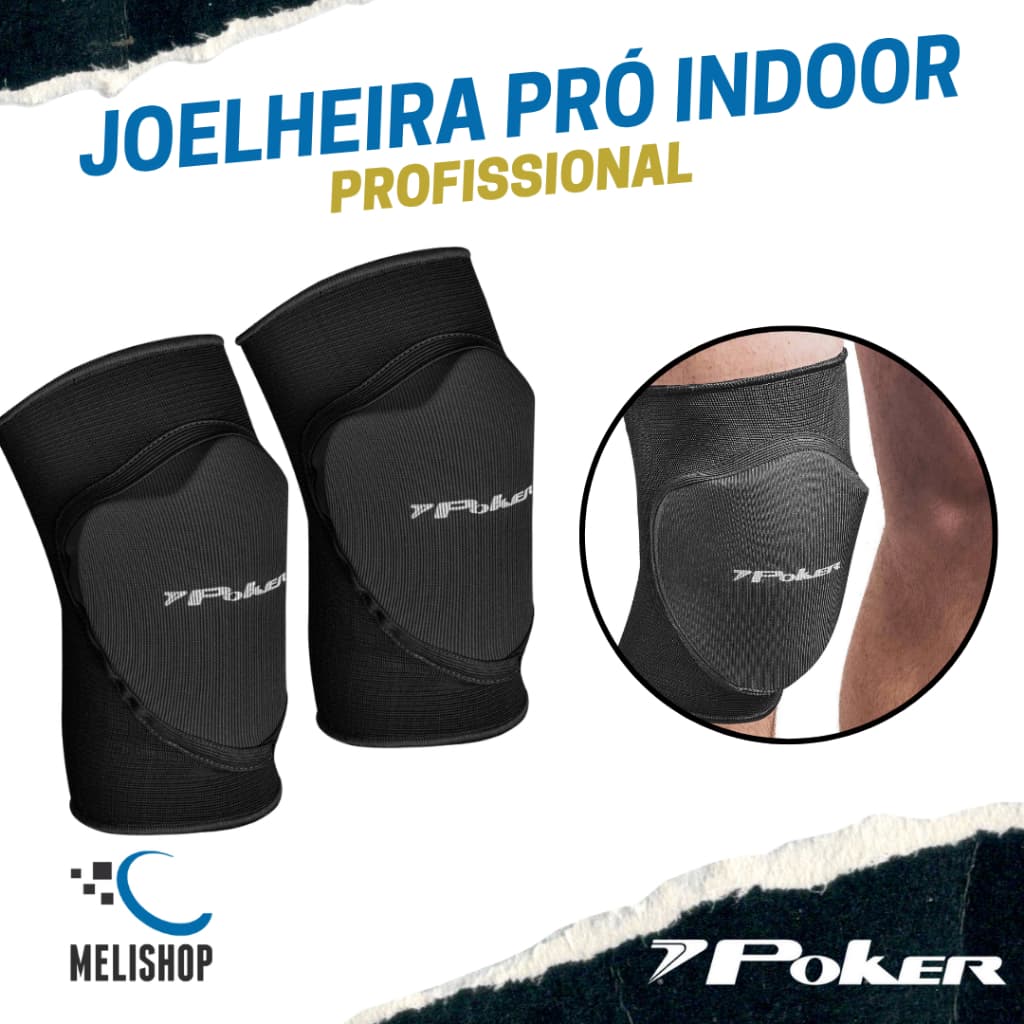 Joelheira Pro Indoor Poker Vôlei Goleiro Futsal Handebol Basquete Dança Esportiva