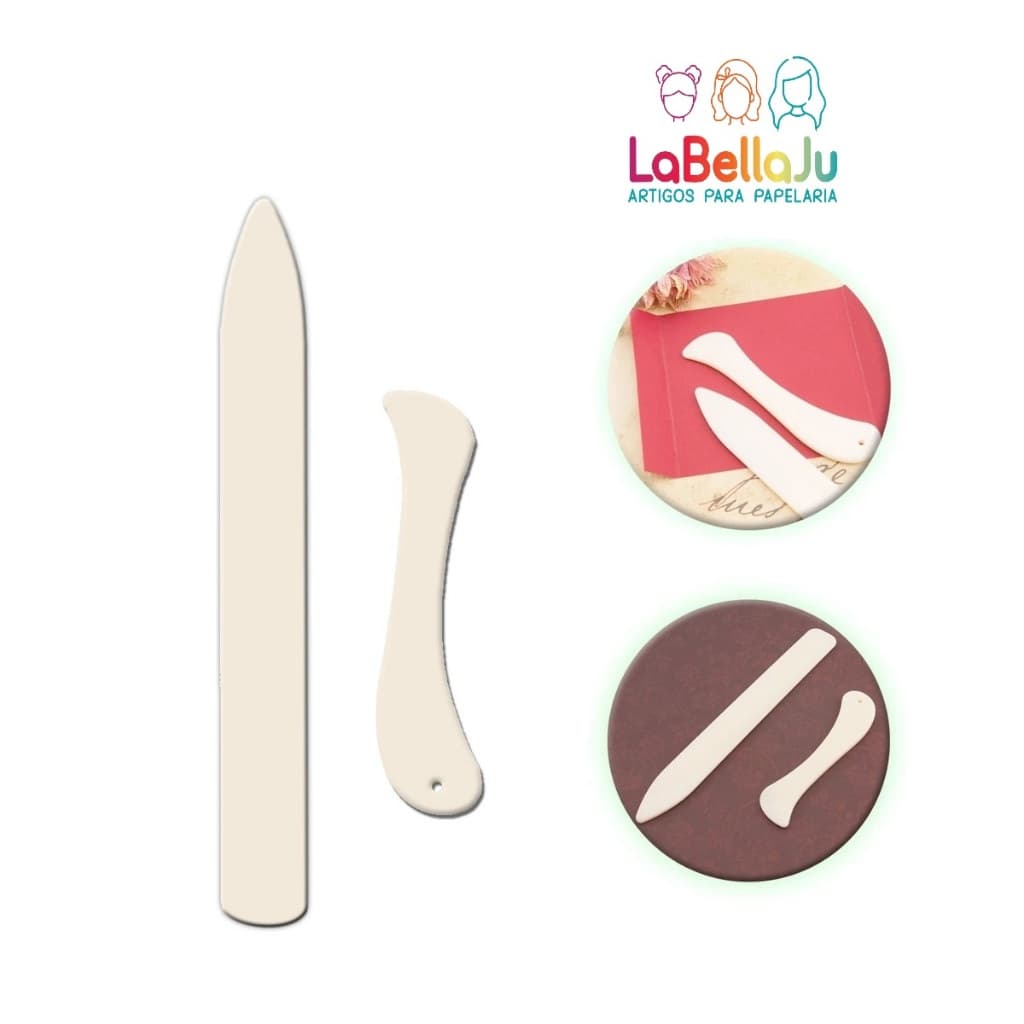 KIT 2 DOBRADEIRAS VINCADOR PARA PAPEL E TECIDO SCRAPBOOK CARTONAGEM