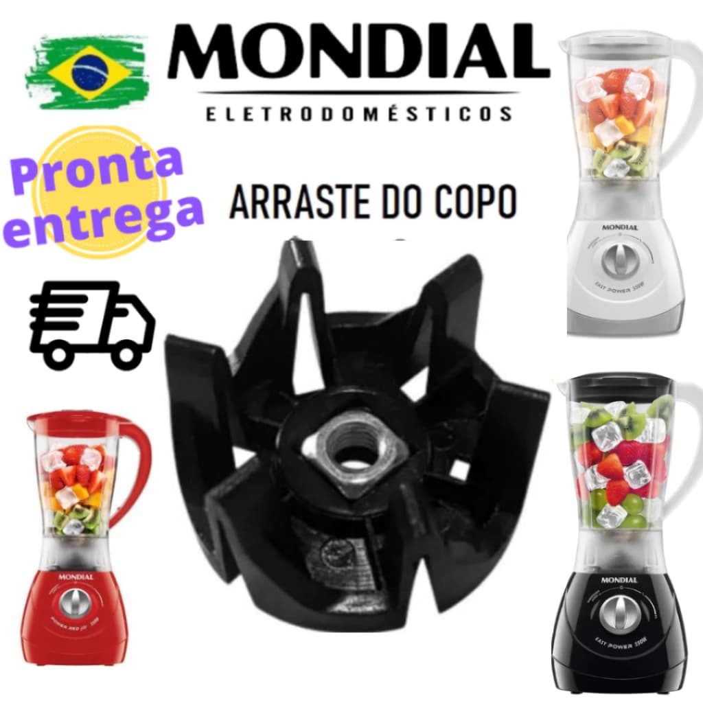 Arraste Do Copo Liquidificador Mondial Power 2 Black L-28 550W (com porca)