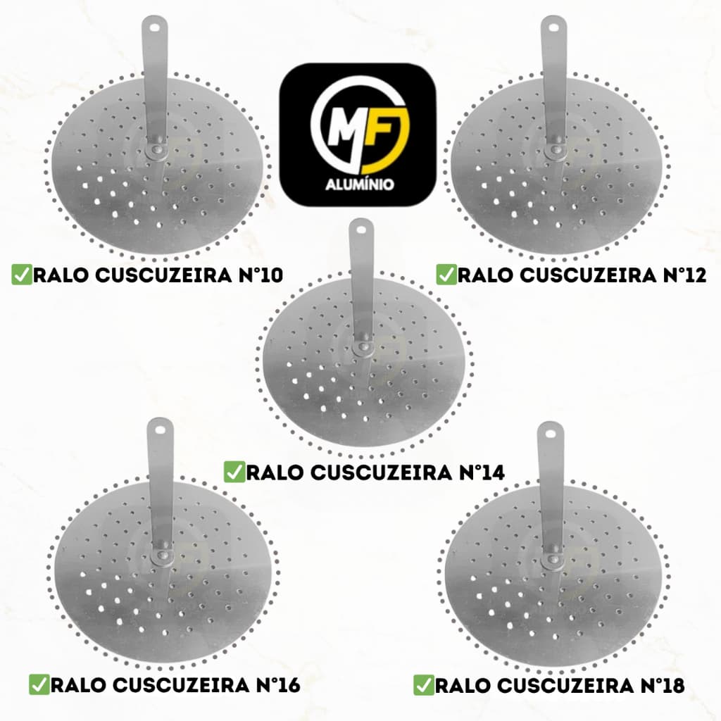 Ralo para Cuscuzeira Alumínio 10cm 12cm 14cm 16cm 18cm Unitário Avulso Tela Vaporizador Peça Reposição Grelha Legumeiras