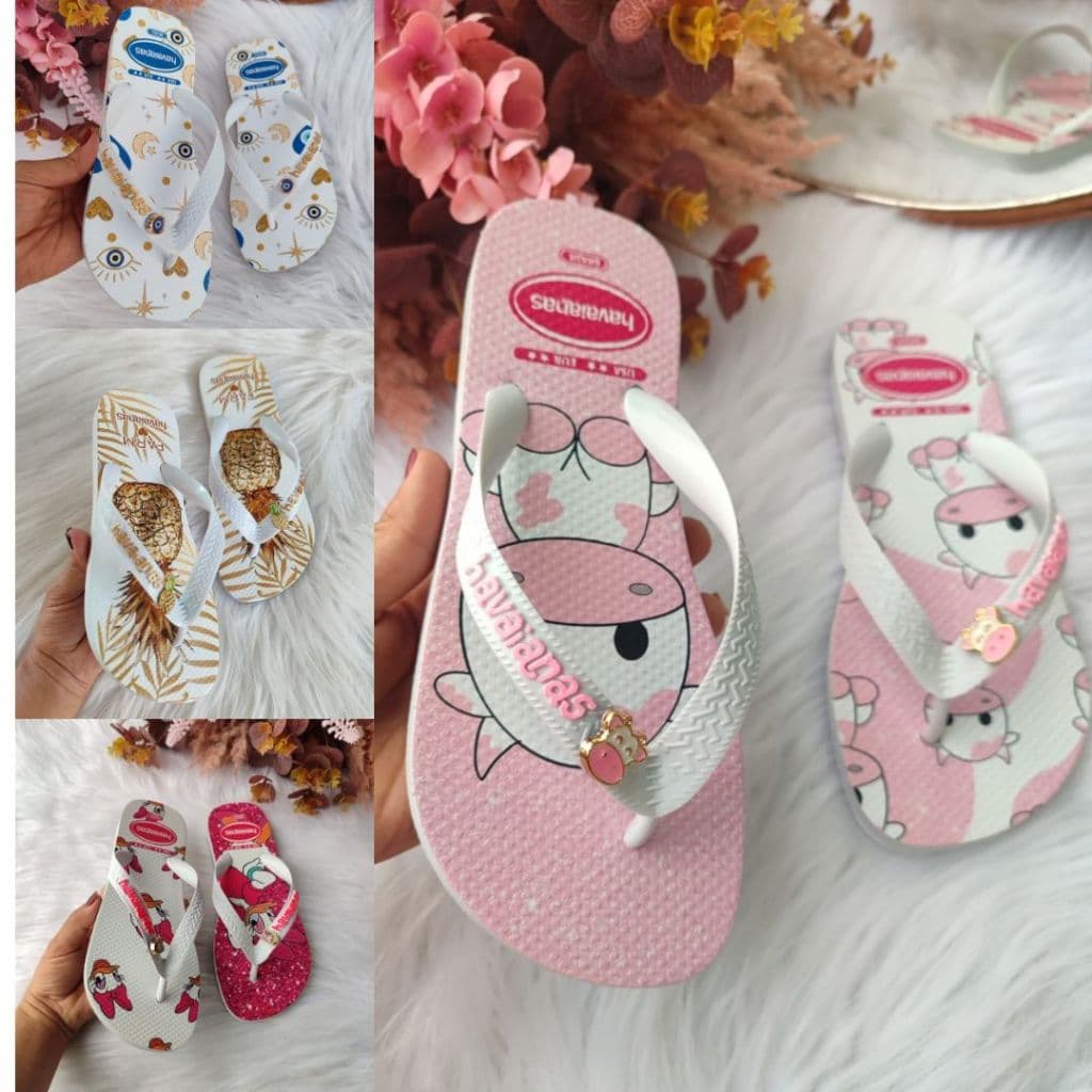Chinelo de Dedo Vaquinha Rosa – Estampa Fofa, Confortável e Ideal para Praia