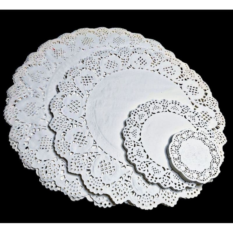 Toalha de Papel Rendada 8,5/11/16/21/26/31/36CM Redonda Doiles Sousplat Descartável Convite Decoração Decoupage