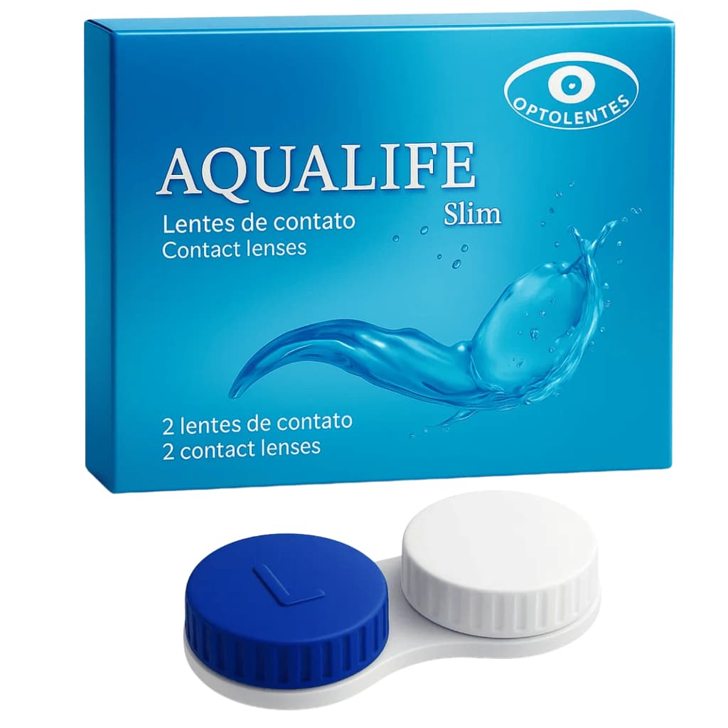 Lente de Contato Aqualife Slim Gelatinosa Mensal com Estojo | Miopia e Hipermetropia
