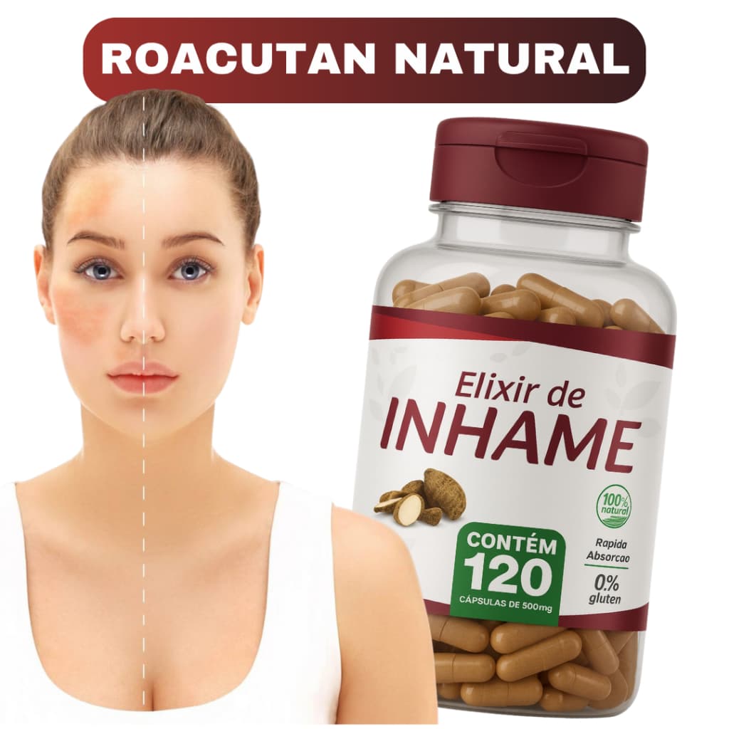 Elixir de Inhame Para Acne Hormonal, Espinhas Internas e Pele Oleosa - Efeito Roacuta