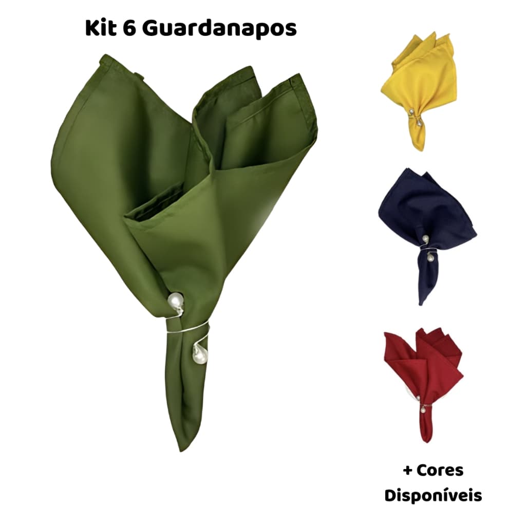 Kit Guardanapo de Tecido para Mesa Posta com 6 unidades 35cmx35cm