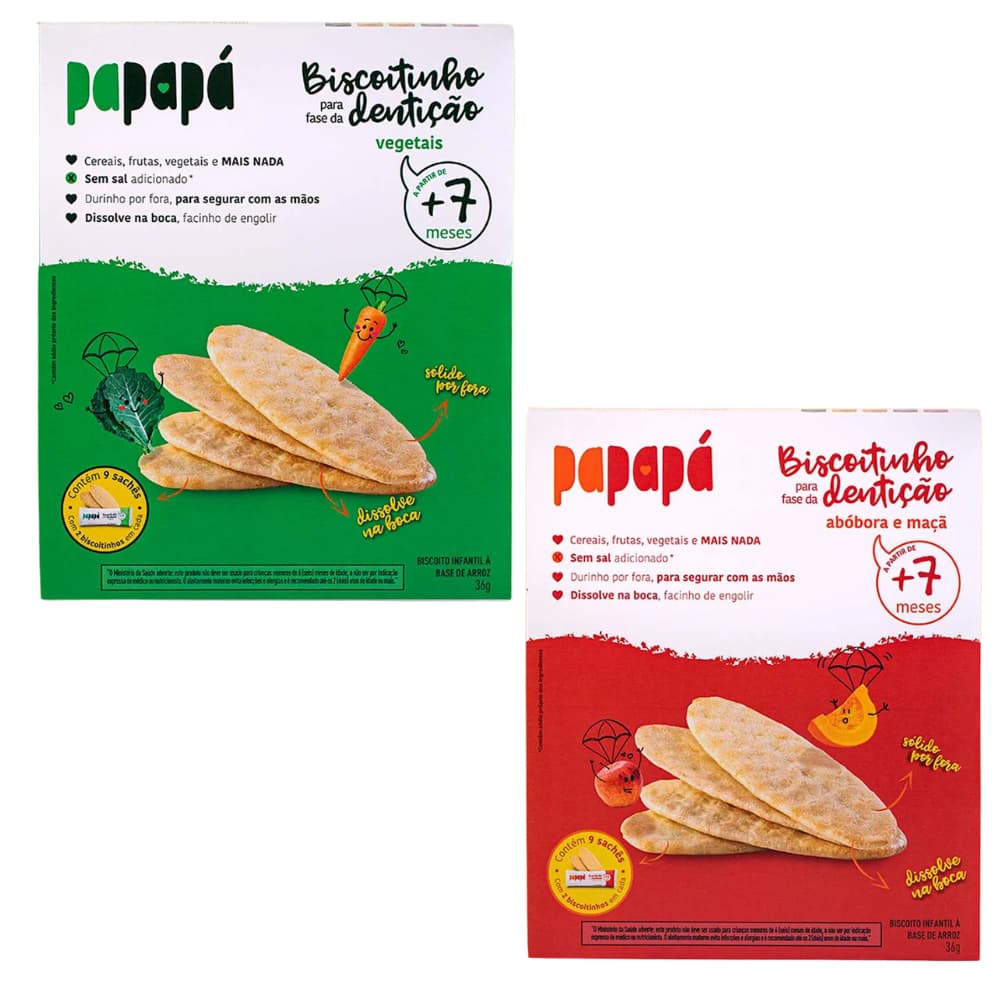 Biscoito para Fase de Dentição Clean Label Orgânico Zero açúcar Papapá - 36 g