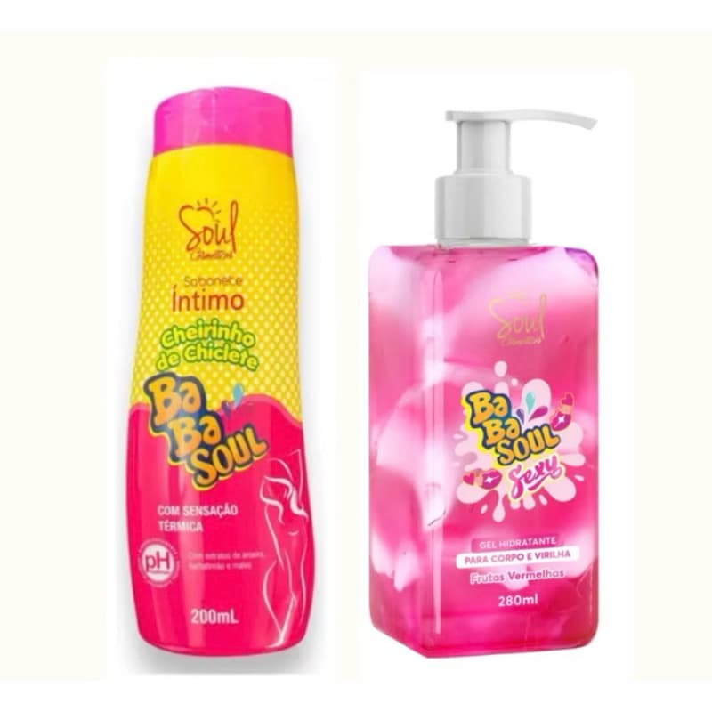 Kit íntimo Babasoul 02 Itens Sabonete íntimo+ Gel Hidratante Corpo e Virilha
