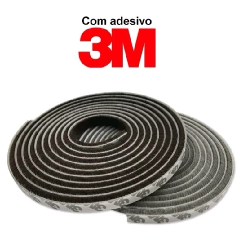 Fita Veda Frestas Escova Adesivo3M 7x10 e 5x7 P/ Portas,Janelas,sacada,vidros insetos,Vento,Poeira,Ruidos