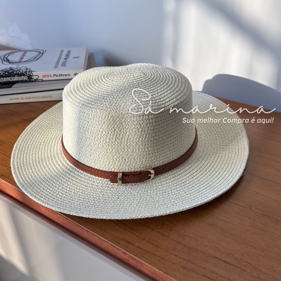 Chapéu Paris com Cinto e Fivela | Chapéu feminino moda verão, chapéu elegante, chapéu praia