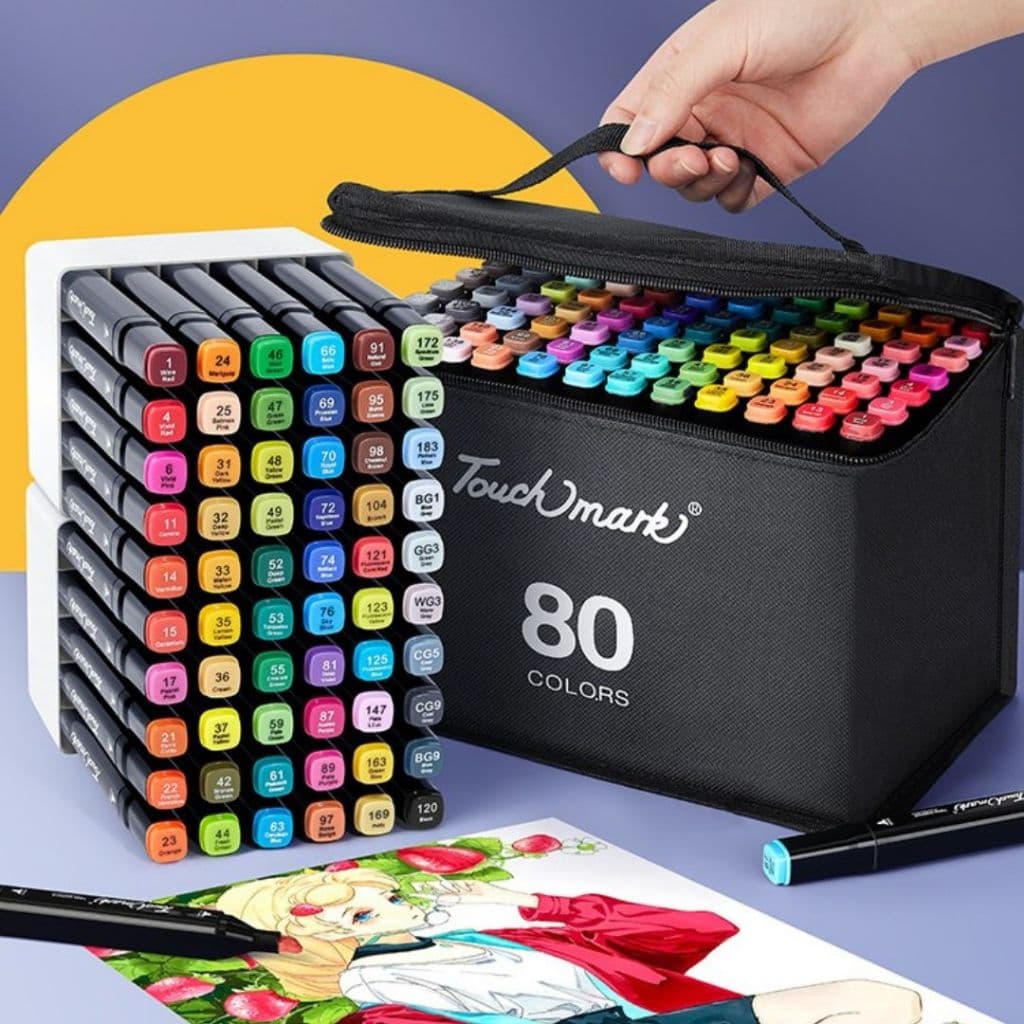 24/36/48/60/80 Cores Caneta Marcadora canetinhas coloridas Kit Com Ponta Dupla/marcador touch/caneta marker/Escritório