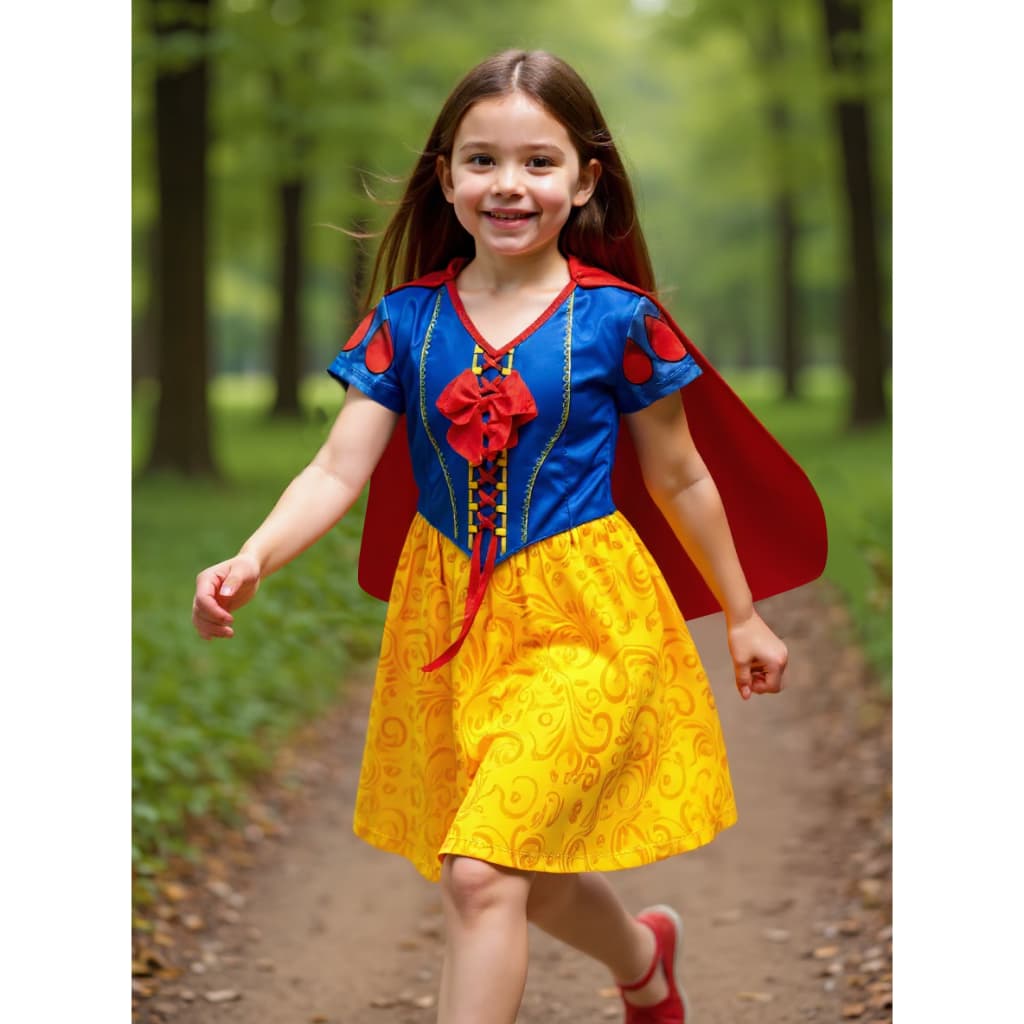 Fantasia Vestido Infantil Menina Princesa Com Capa Longa Premium Barata Festa Aniversário Halloween