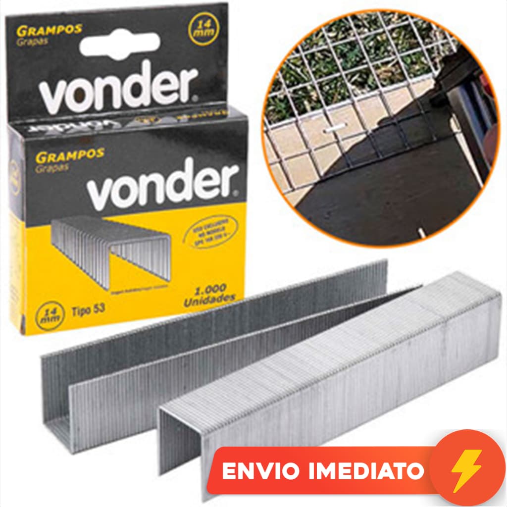 Grampo Para Grampeador Elétrico E Manual 14mm Universal Gpe168 Vonder 1000 Unidades