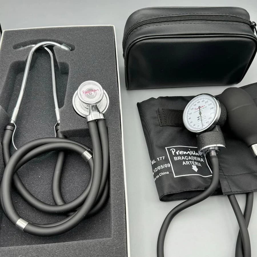 Kit Aparelho De Pressão + Estetoscópio Rappaport Dupplo Marca Premium