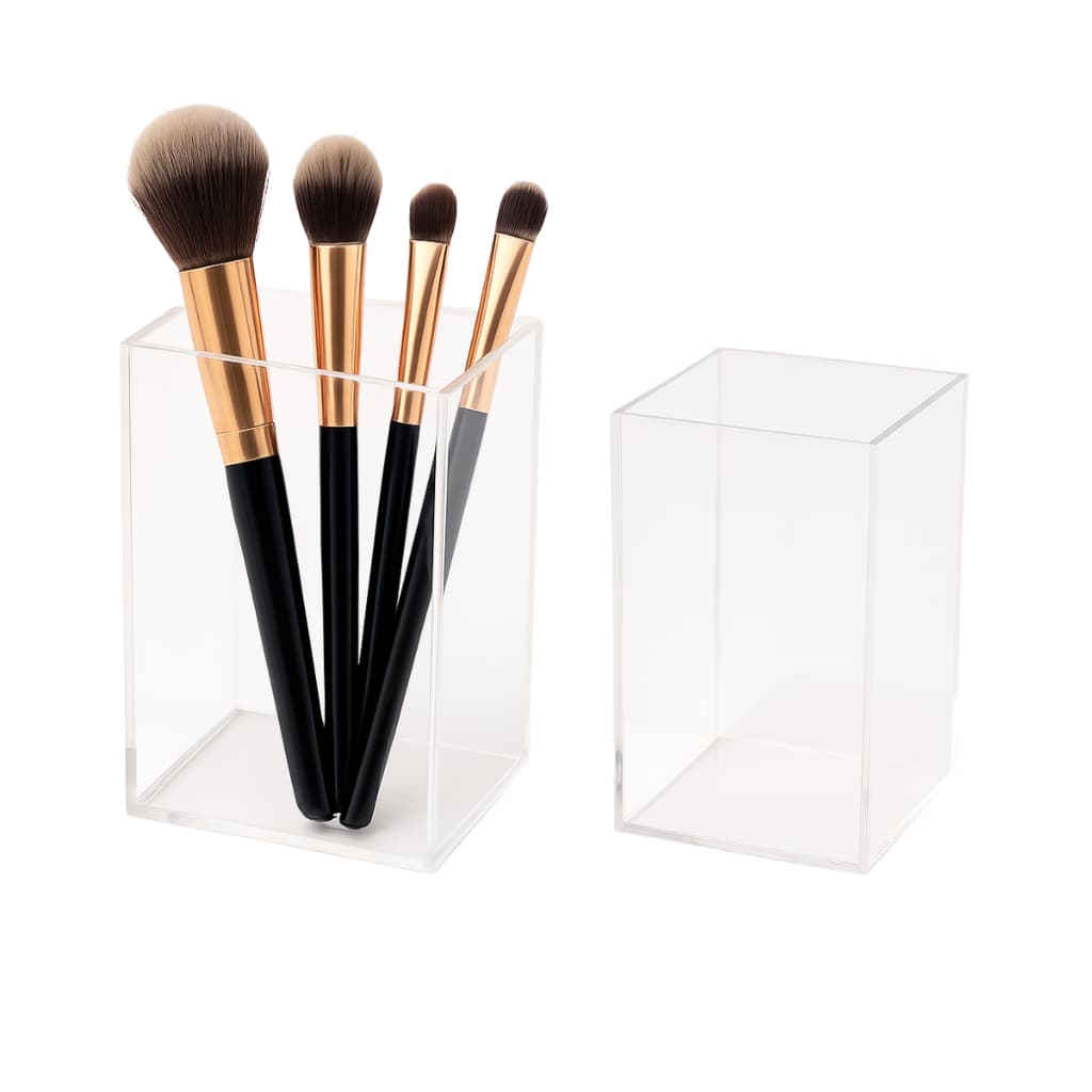 Porta Pincel Maquiagem e Canetas Organizador em Acrílico Transparente Batom