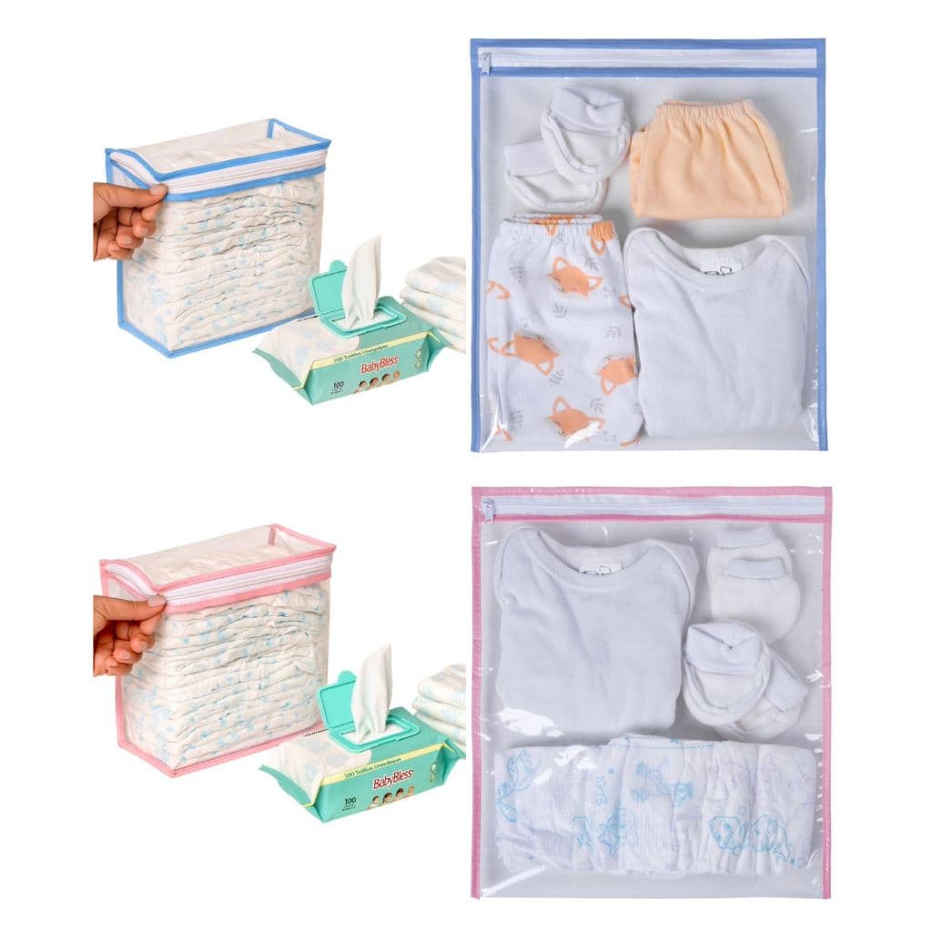 5 Saquinhos Maternidade Multiuso + 2 Organizador Necessaire