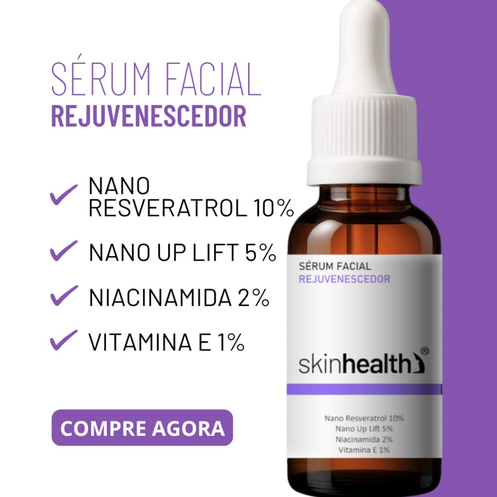 Sérum Rejuvenescedor 4 em 1 30ml -  Niacinamida 2% - Nano Resveratrol  10% -+ Vitamina E