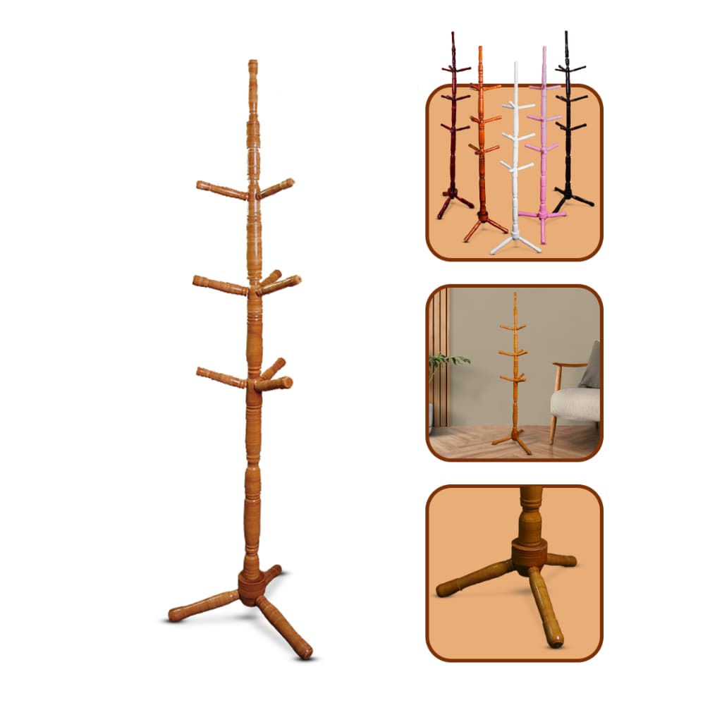 CABIDEIRO MANCEBO DE MADEIRA ARARA DE ROUPA CABIDEIRO DE CHAO ORGANIZADOR CASA PROMOÇAO BONE BOLSA