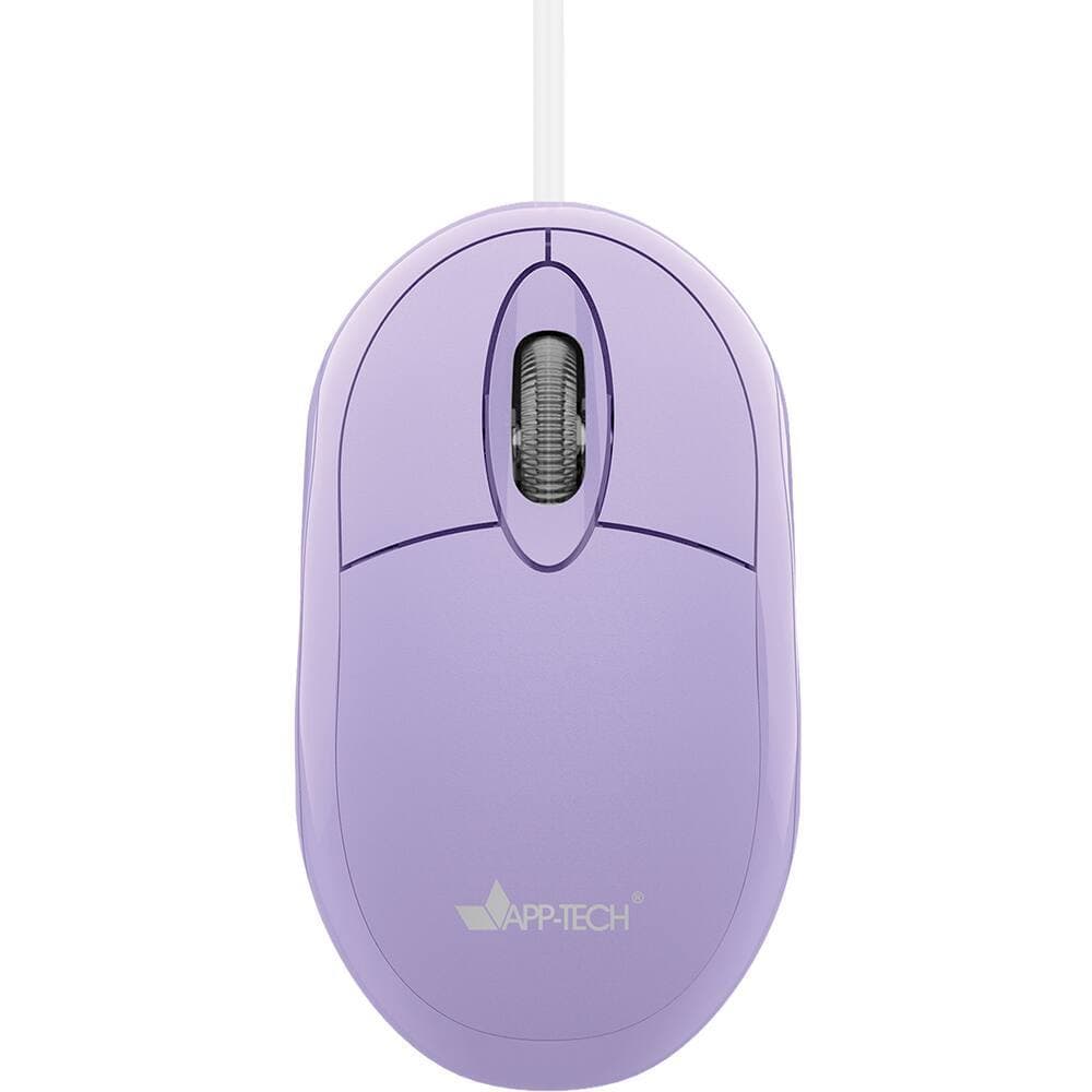 Mouse Óptico USB APP-Tech Lilás MF100 1200 DPI com Fio