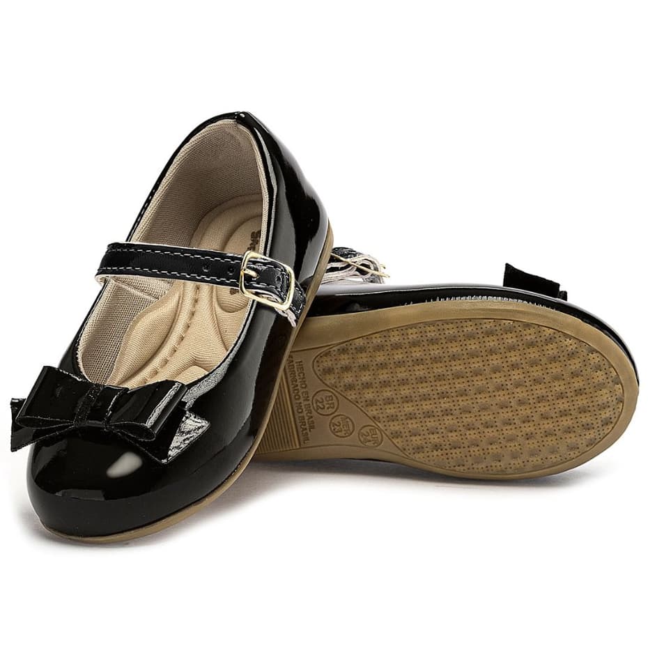 Sapatilha Infantil Menina Lacinho Preta com Fivela Tamanho 20 ao 27 Blogueirinha