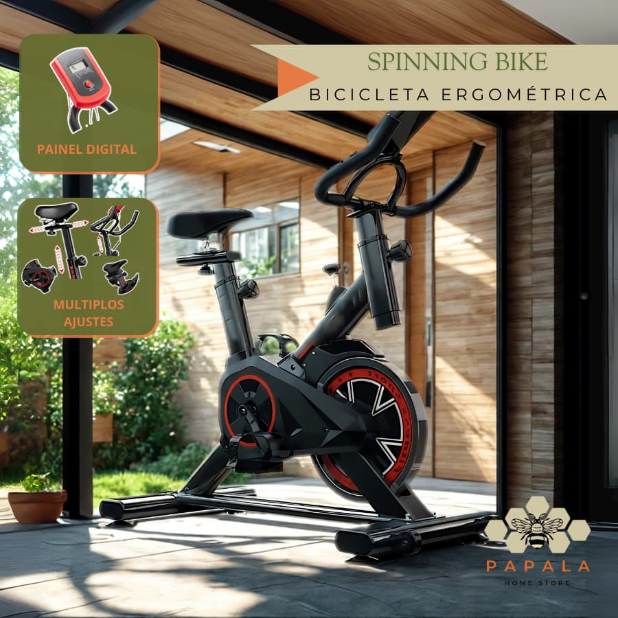 Bicicleta Ergométrica para Treino em Casa com Monitor LCD Medidor de Calorias e Velocidade até 120kg