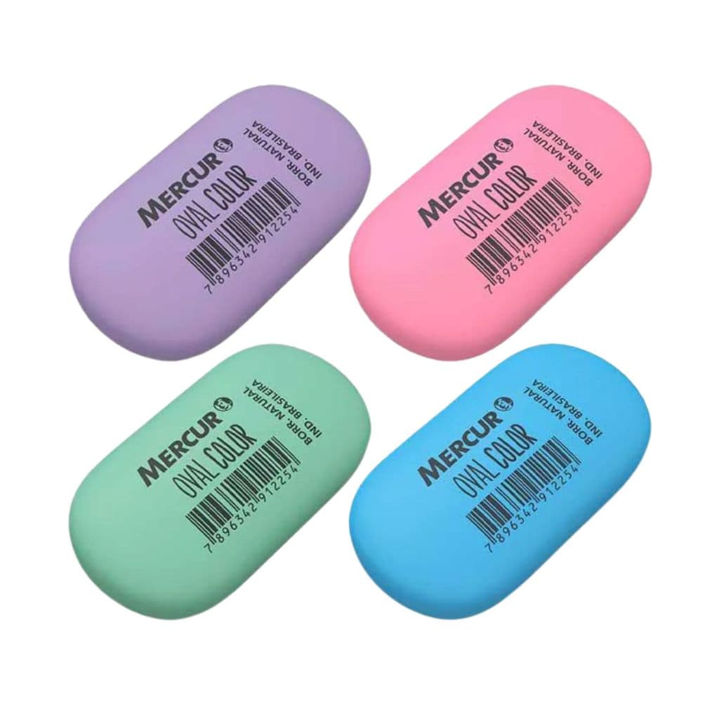 Borracha Oval Color (Azul, Lilás, Rosa e Verde) - Mercur