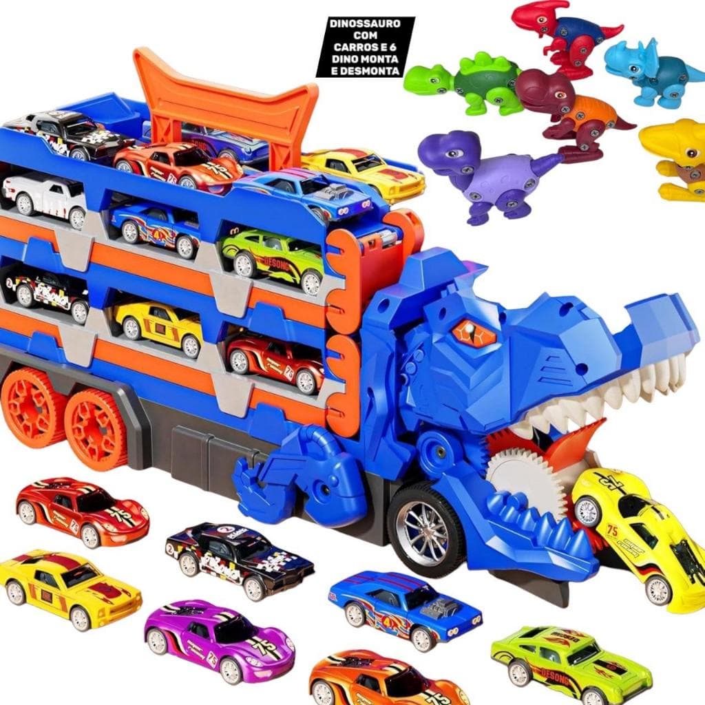 Caminhão De Engolir Dinossauro - A Diversão Está Garantida! 🚗 YM5500 COR AZUL