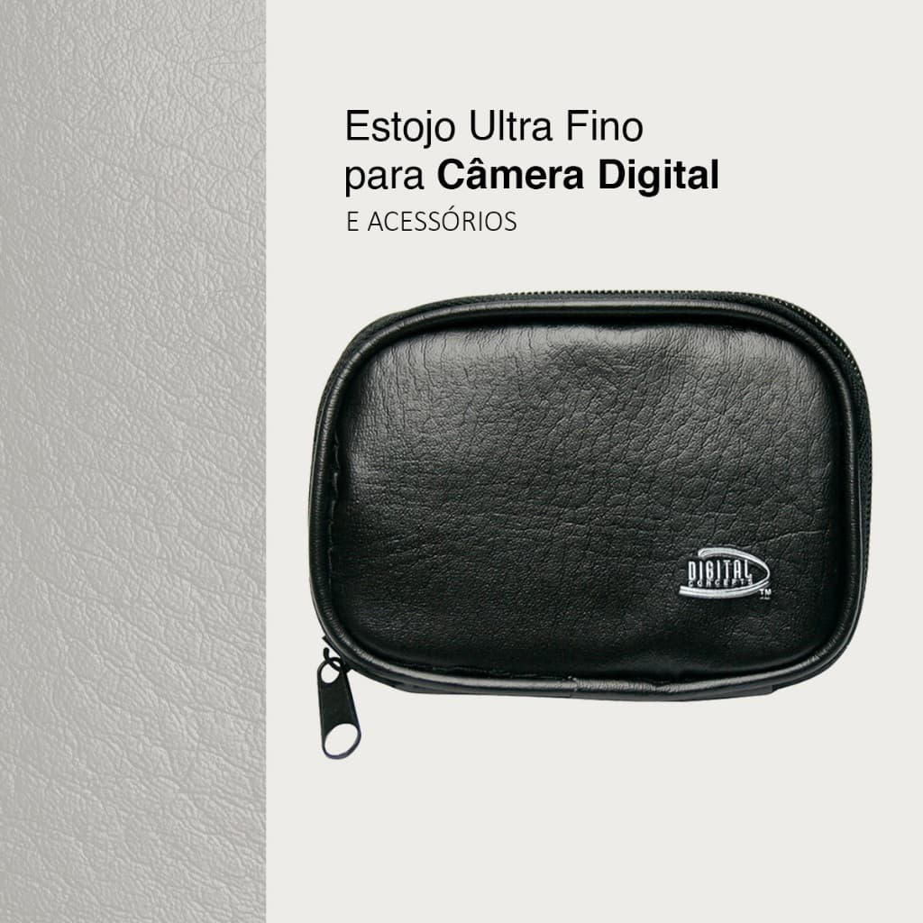 Estojo Compacto Ultra Fino Para Câmera Digital E Acessórios