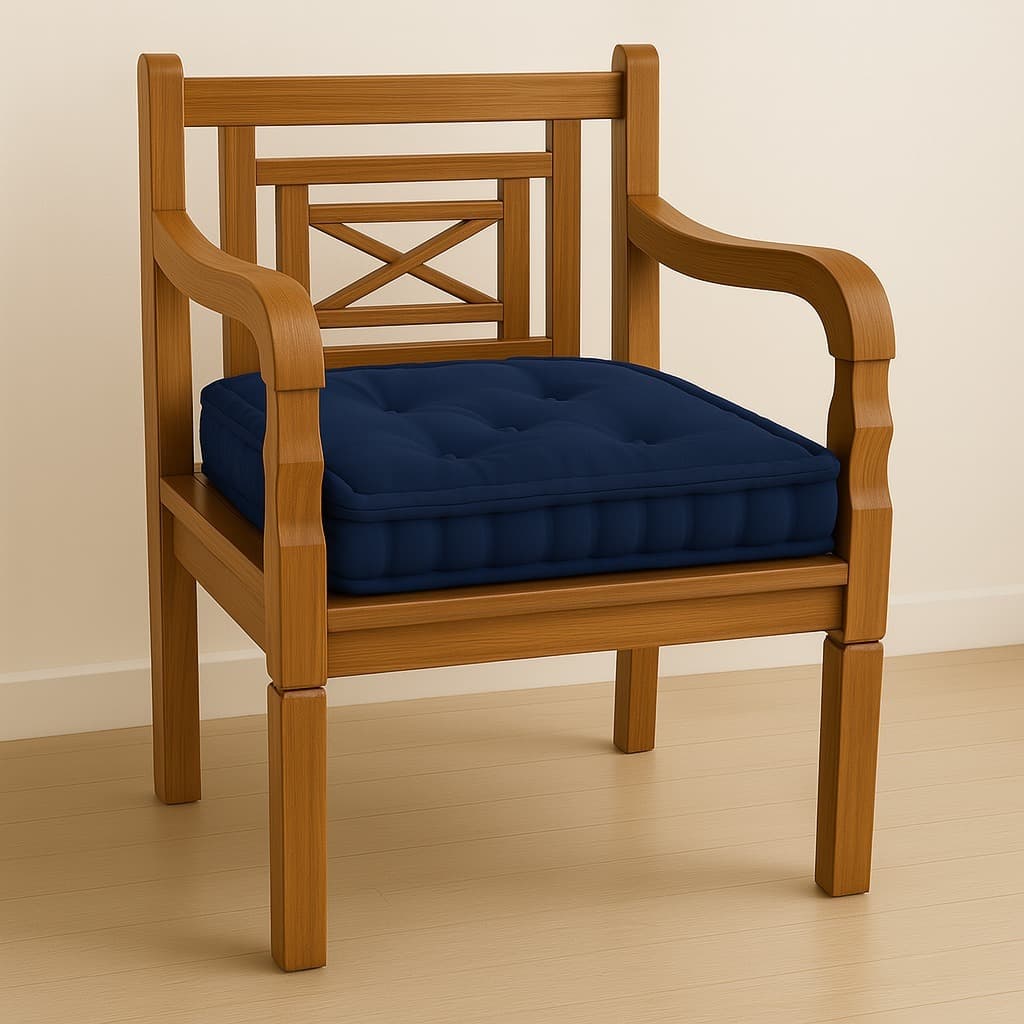 Almofada Futon Turca para Banco e Palhetes de Madeira Tecido Oxford 50x50x12 cm