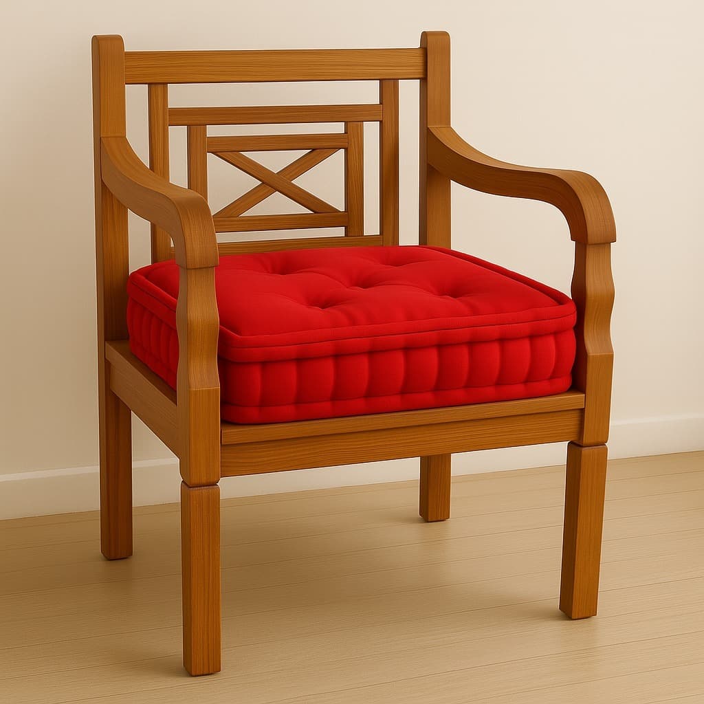 Almofada Futon Turca para Banco e Palhetes de Madeira Tecido Oxford 50x50x12 cm