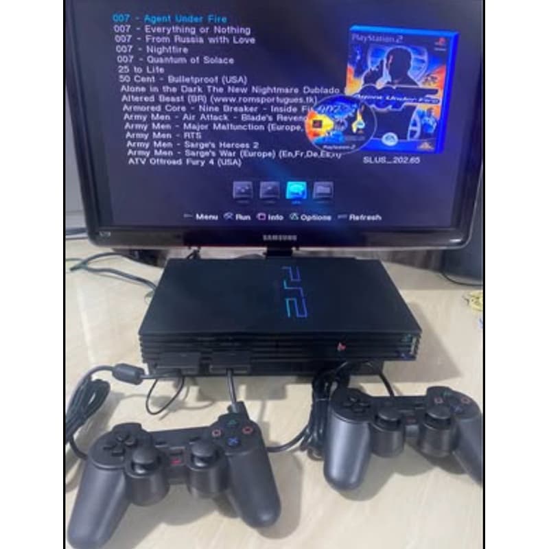 Ps2 Fat 2 Controles + Cabos 500 Gb + de 2 mil Jogos