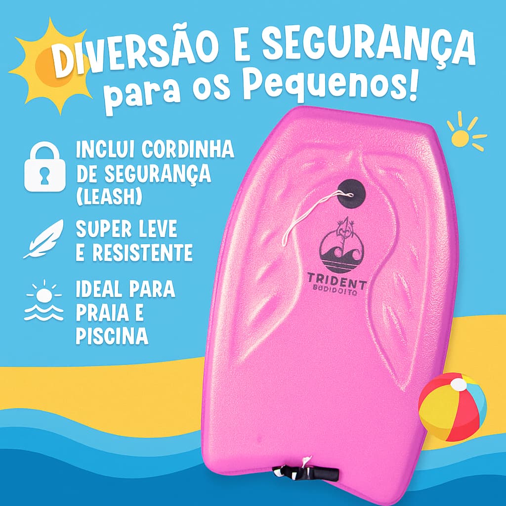Prancha Surf BodyBoard Baby Com Leash Praia Piscina