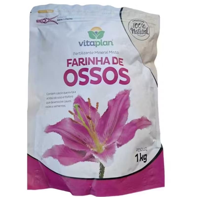 Vitaplan FARINHA DE OSSO FERTILIZANTE MINERAL 1kg