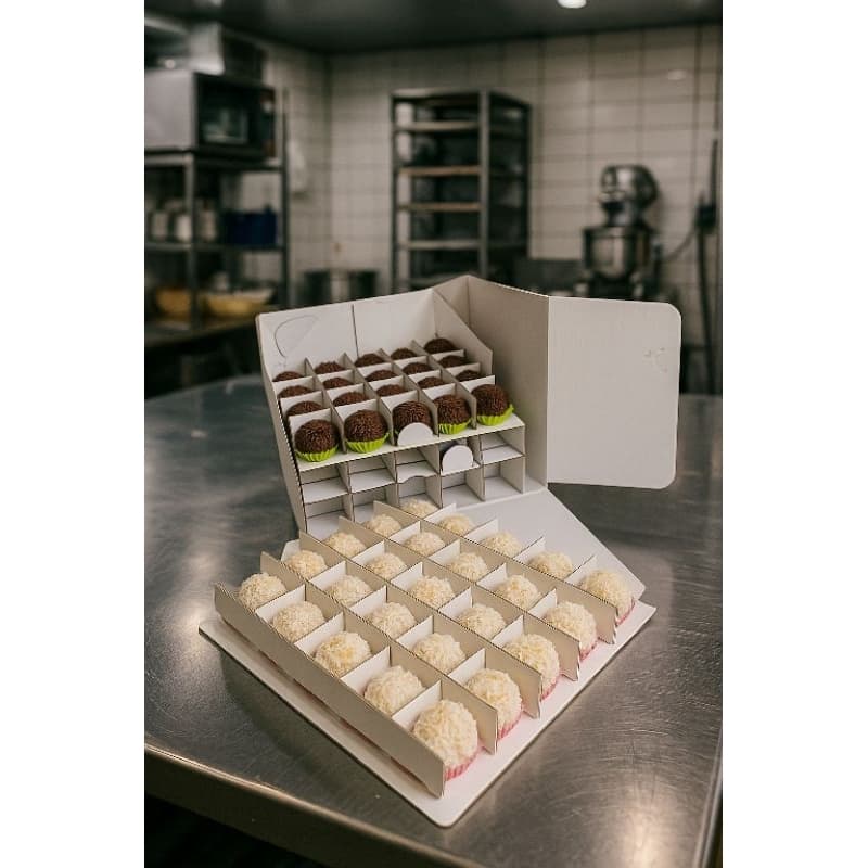 caixa para 100 doces brigadeiros /doces finos / 1 unidade