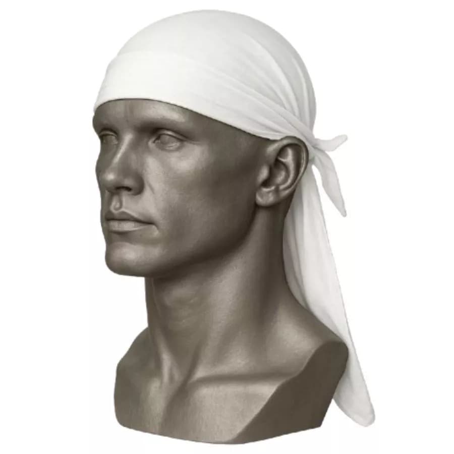 Durag Branca Unissex – Brilho Premium, Alta Qualidade e Amarração Estilosa