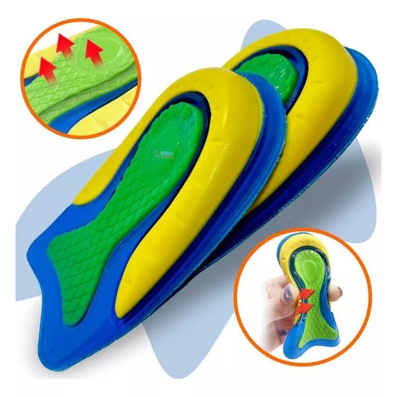 Palmilhas de Gel Silicone Calcanhar: Conforto, Antibacteriana, Alívio Dor, Unissex