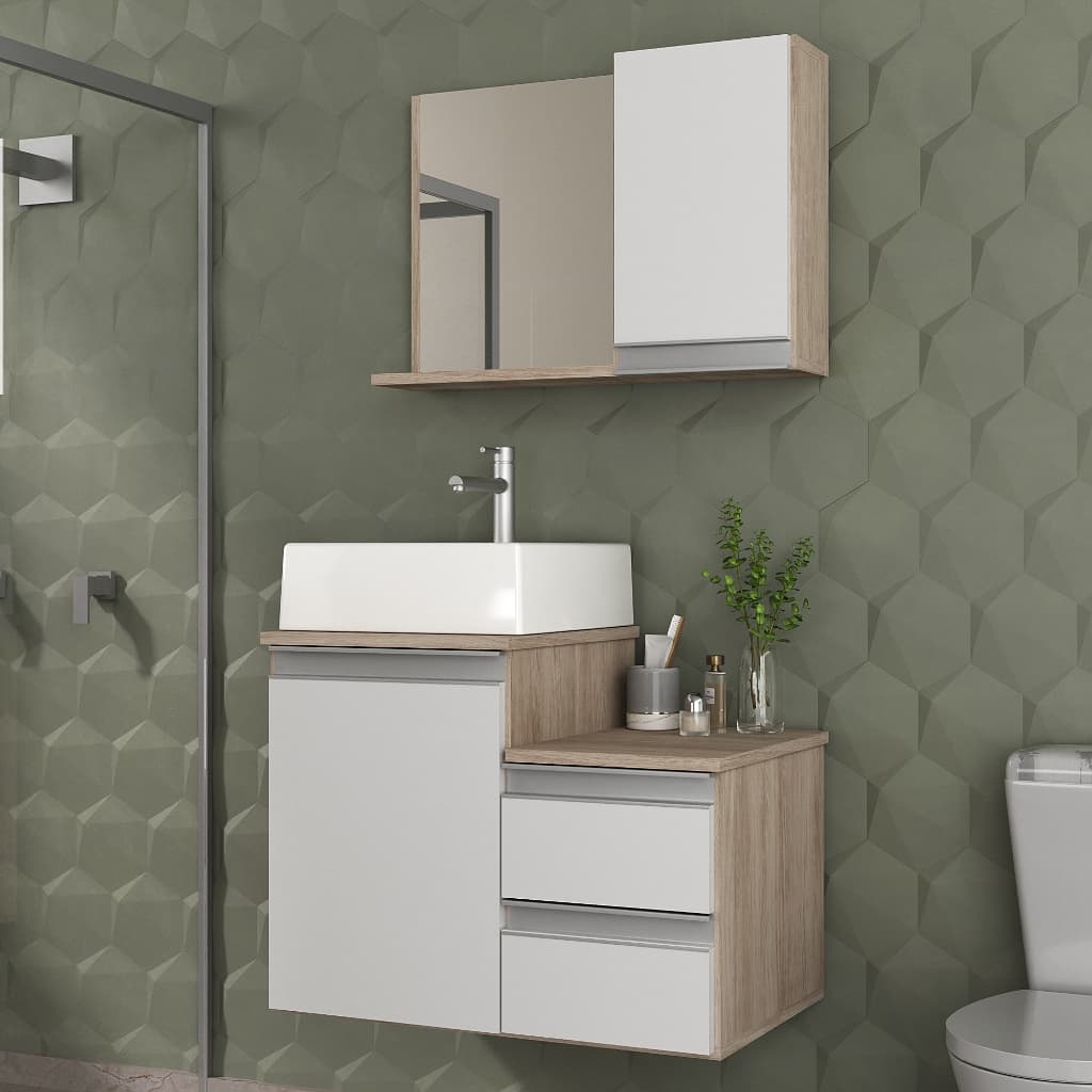 Conjunto de Armário e Gabinete para Banheiro CROSS 60cm