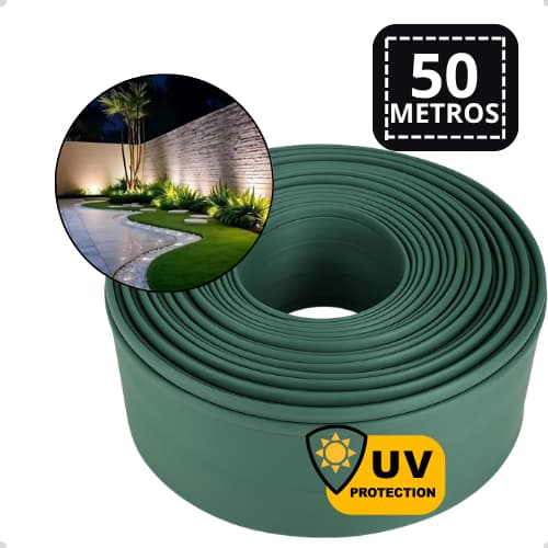 Separador Limitador de Grama Divisor Jardim Premium de 50m 25m 10m 5m  x 10cm de altura com borda