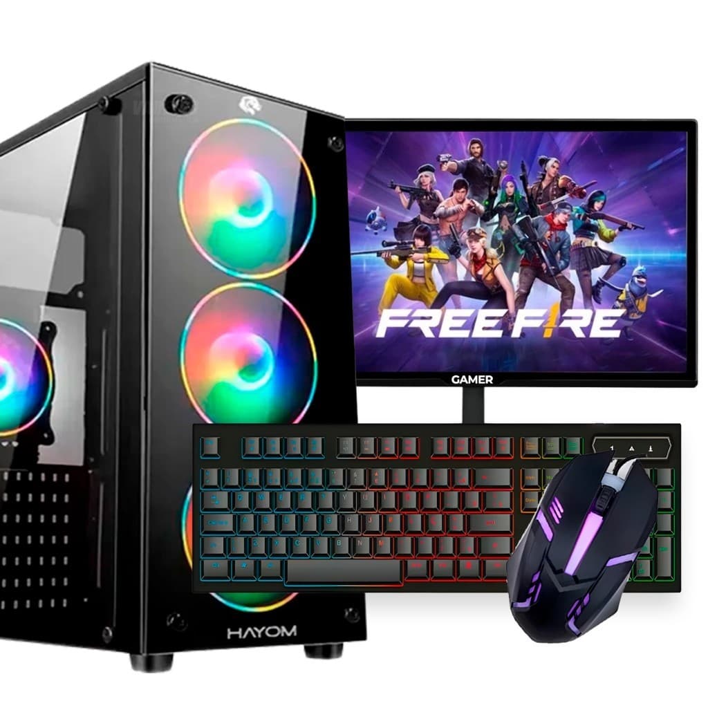 PC GAMER COMPLETO AMD RYZEN 3 16GB RADEON VEGA 11, A320M, SSD 480GB + MONITOR + TECLADO MOUSE