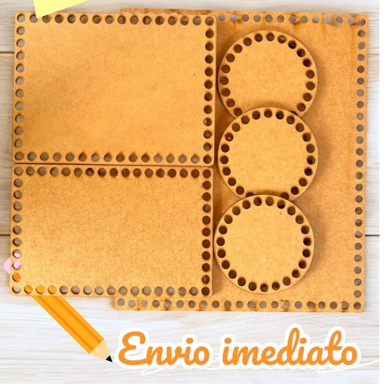 Kit Base Crochê MDF CRU Para Montar Kit Higiêne Bebê Fio de Mallha