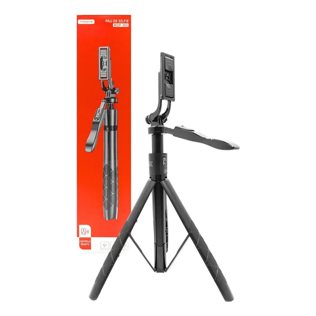 Pau De Selfie Controle Para Fotos E Vídeos Tripé Dobrável