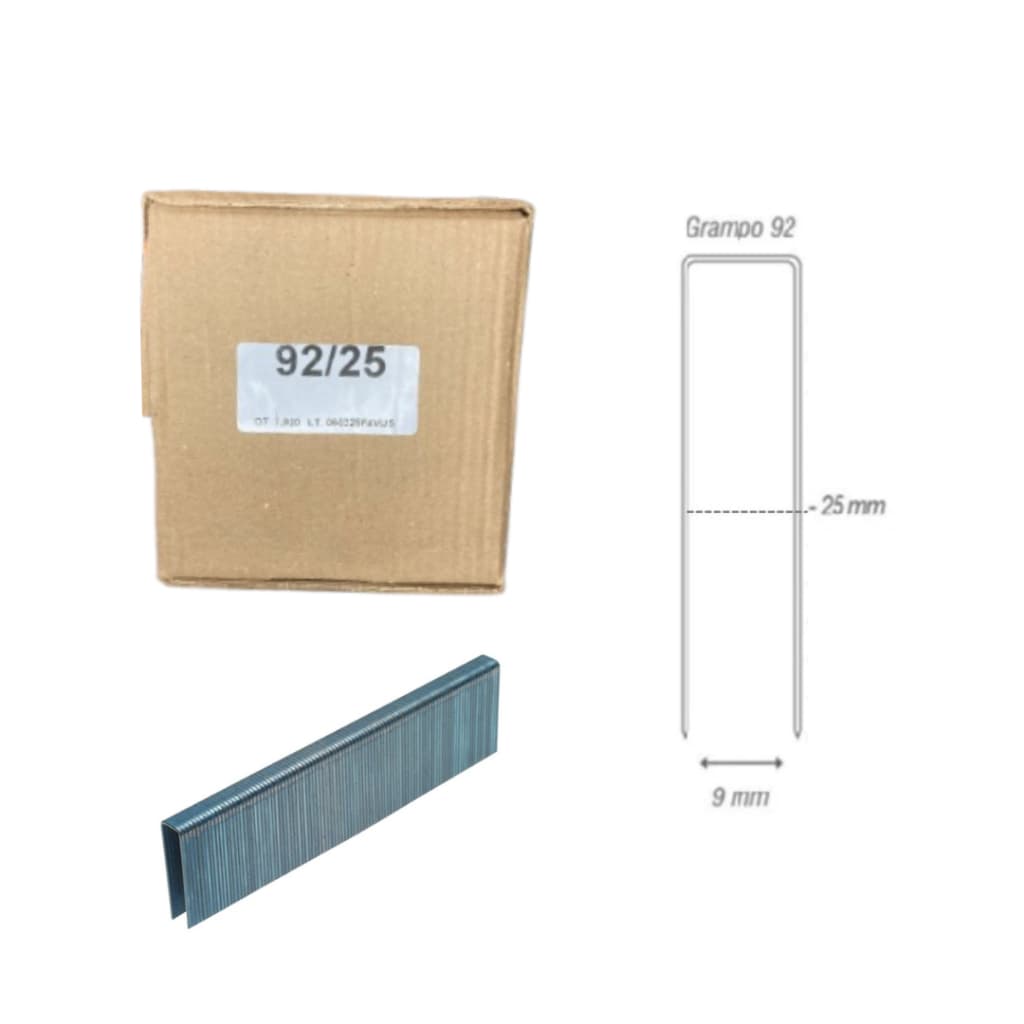 Caixa Grampo 92/25 Com 7.920 Grampos Para Grampeador Pneumático