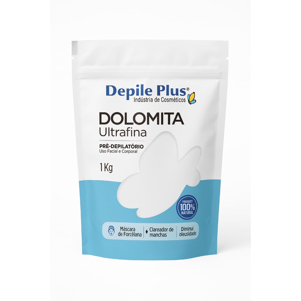 Talco Dolomita Corporal e Facial 1kg para Depilação e Cuidados para a Pele